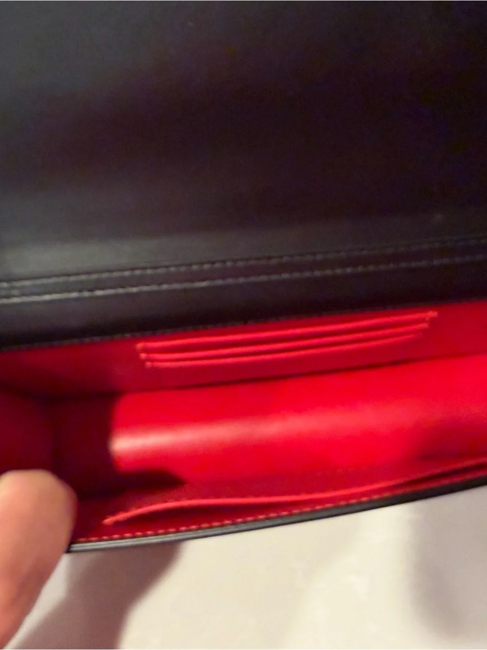 Authentic!Christian Louboutin Motif Plague Black Leather  Crossbody Clutch